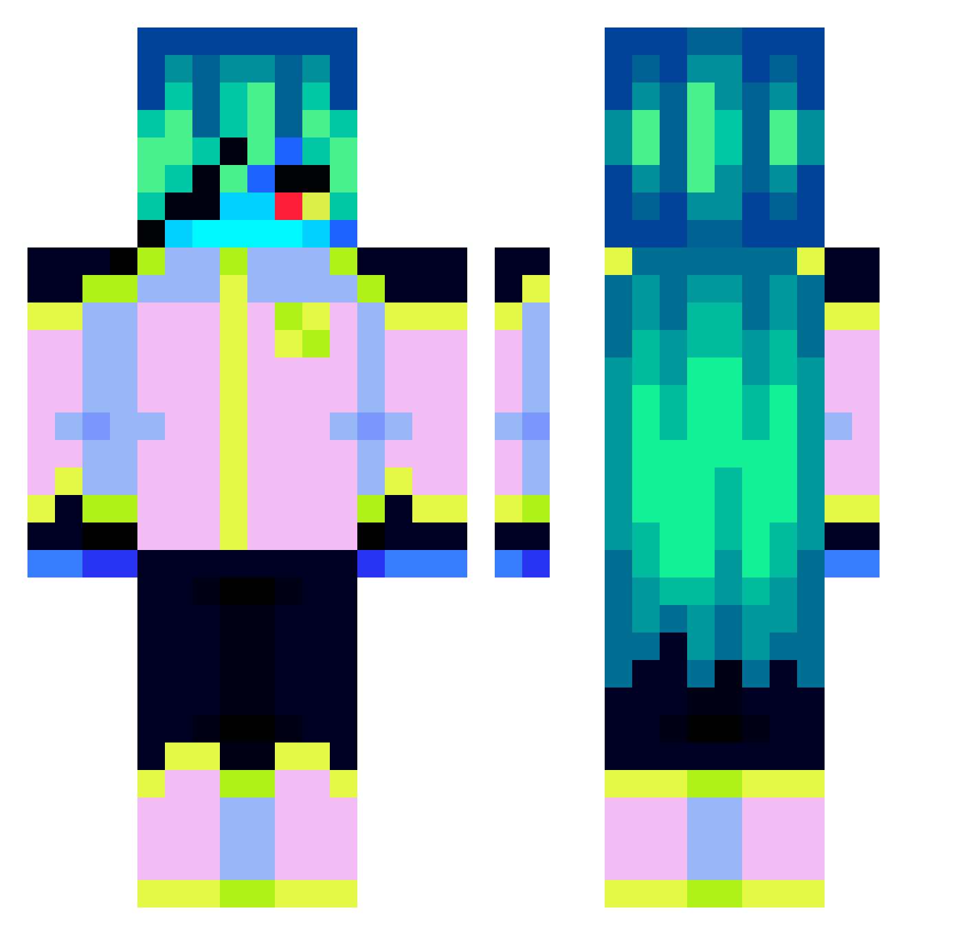 lildio Minecraft skin, front and back view