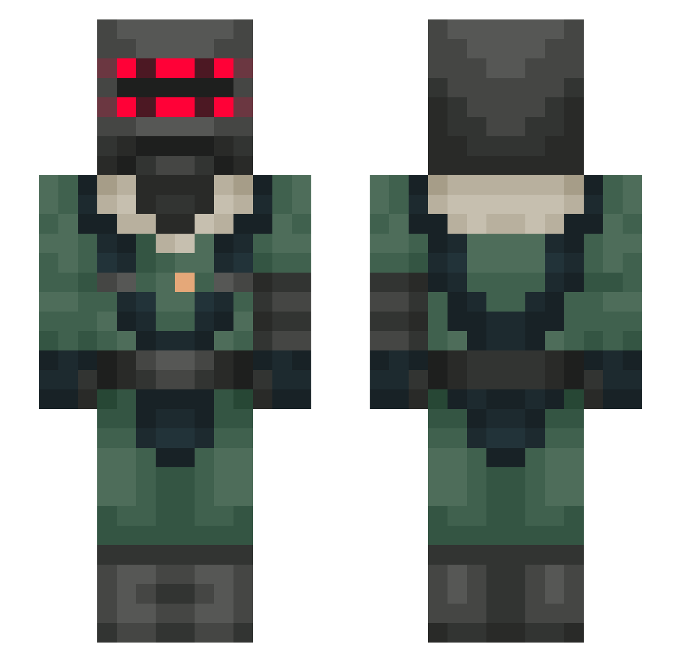 Blunderhead Minecraft skin, front and back view