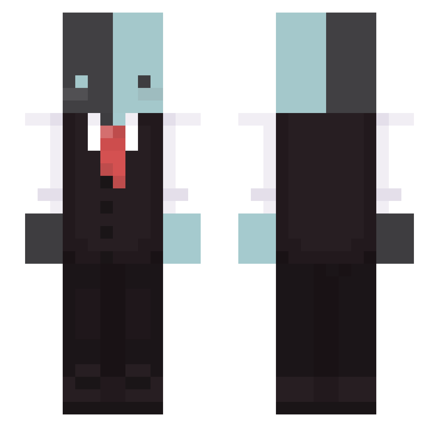 nRko Minecraft skin, front and back view