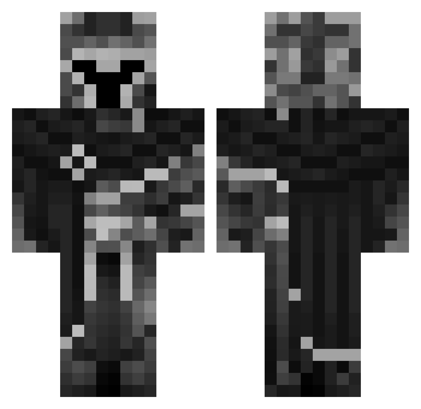 SeraphAvatar Minecraft skin, front and back view