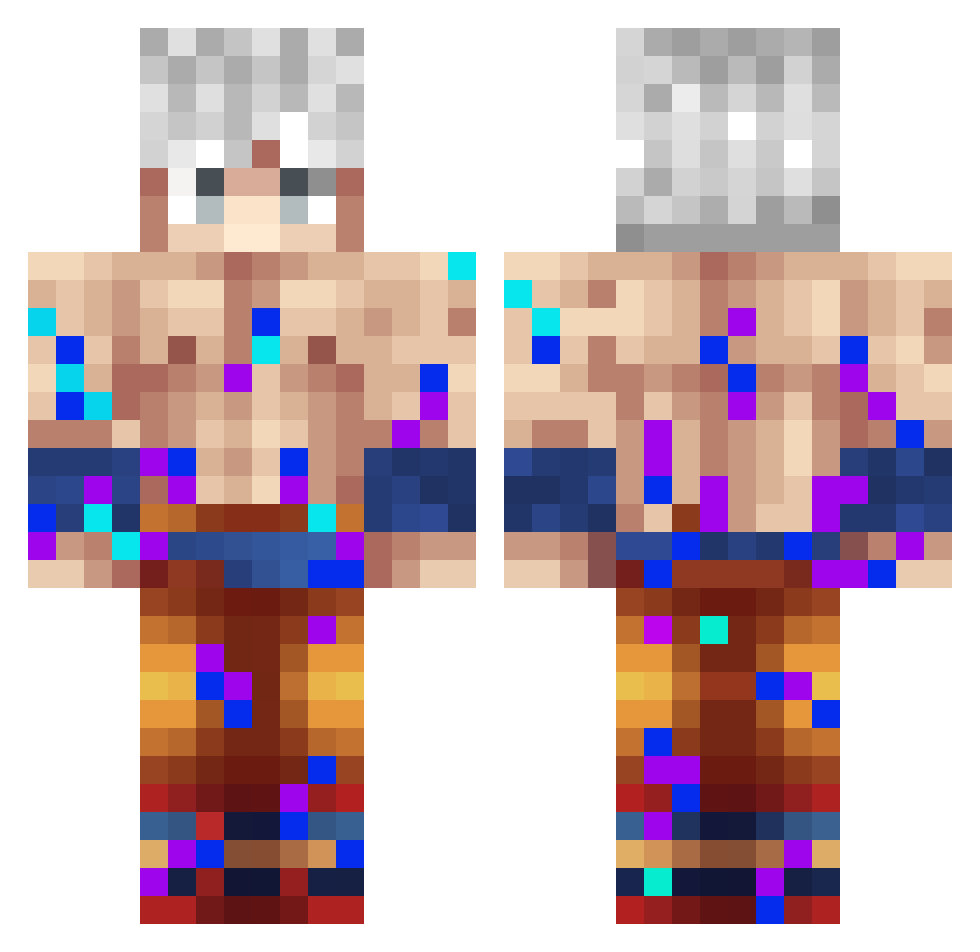 7KoTuK7 Minecraft skin, front and back view