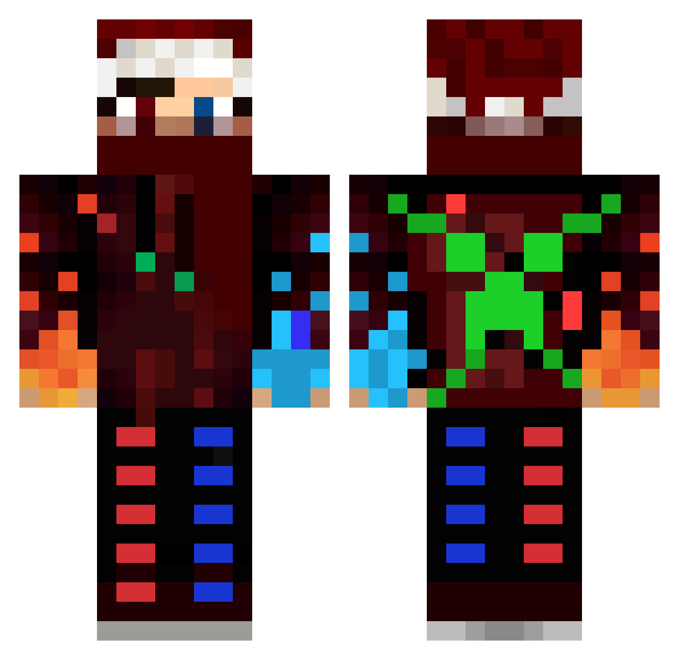 Currputed07 Minecraft skin, front and back view