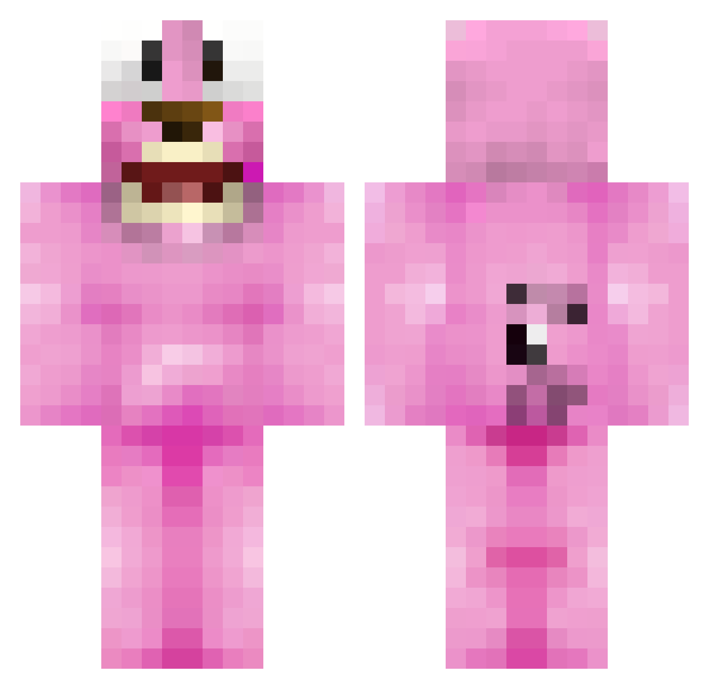 ChuyGG Minecraft skin, front and back view