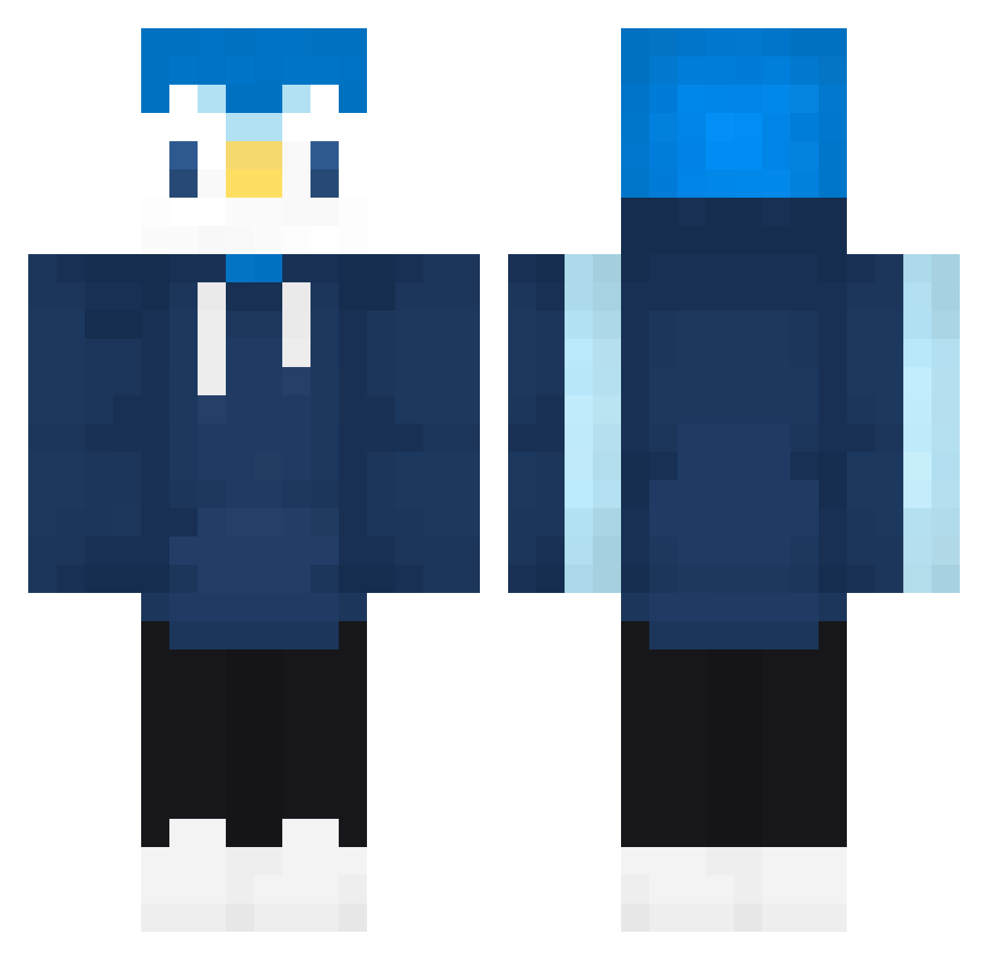 Memeer239 Minecraft skin, front and back view