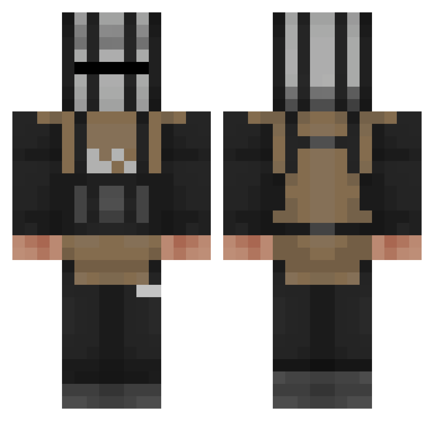 kelptac Minecraft skin, front and back view