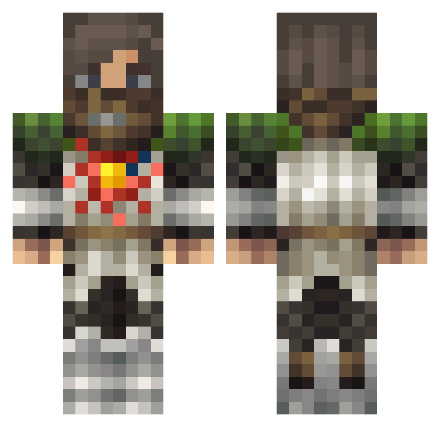 WendysToGo Minecraft skin, front and back view