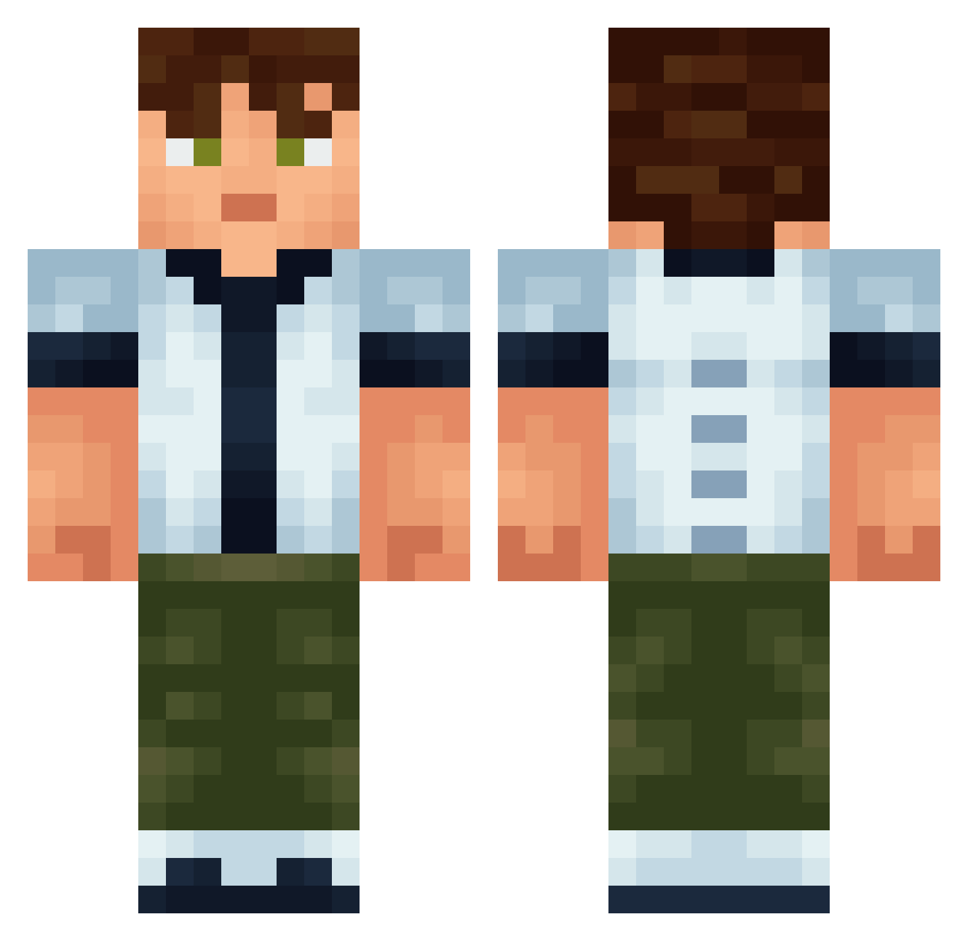 JohnnytheJoestar Minecraft skin, front and back view