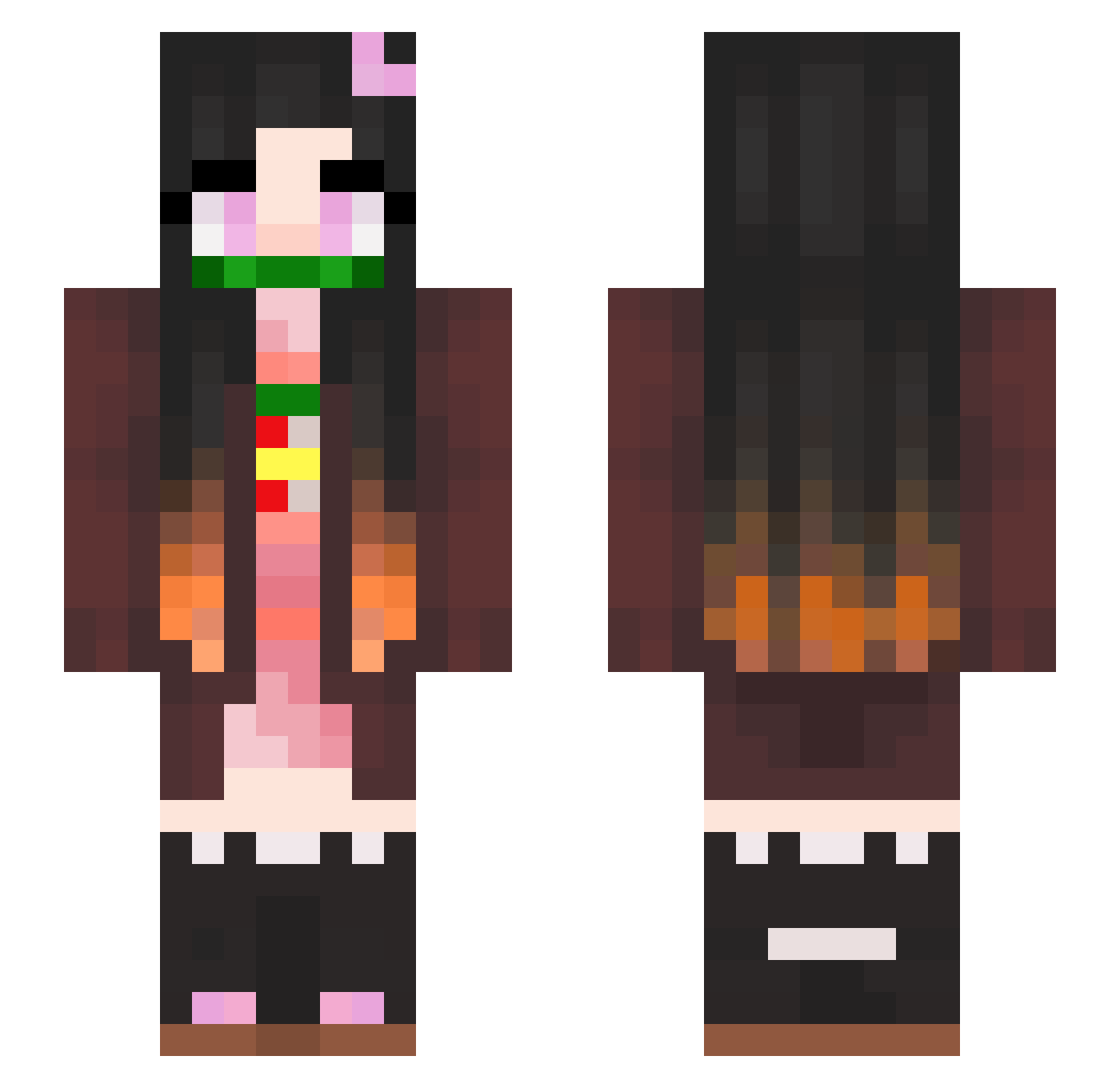 DerpDizzyLizzy Minecraft skin, front and back view