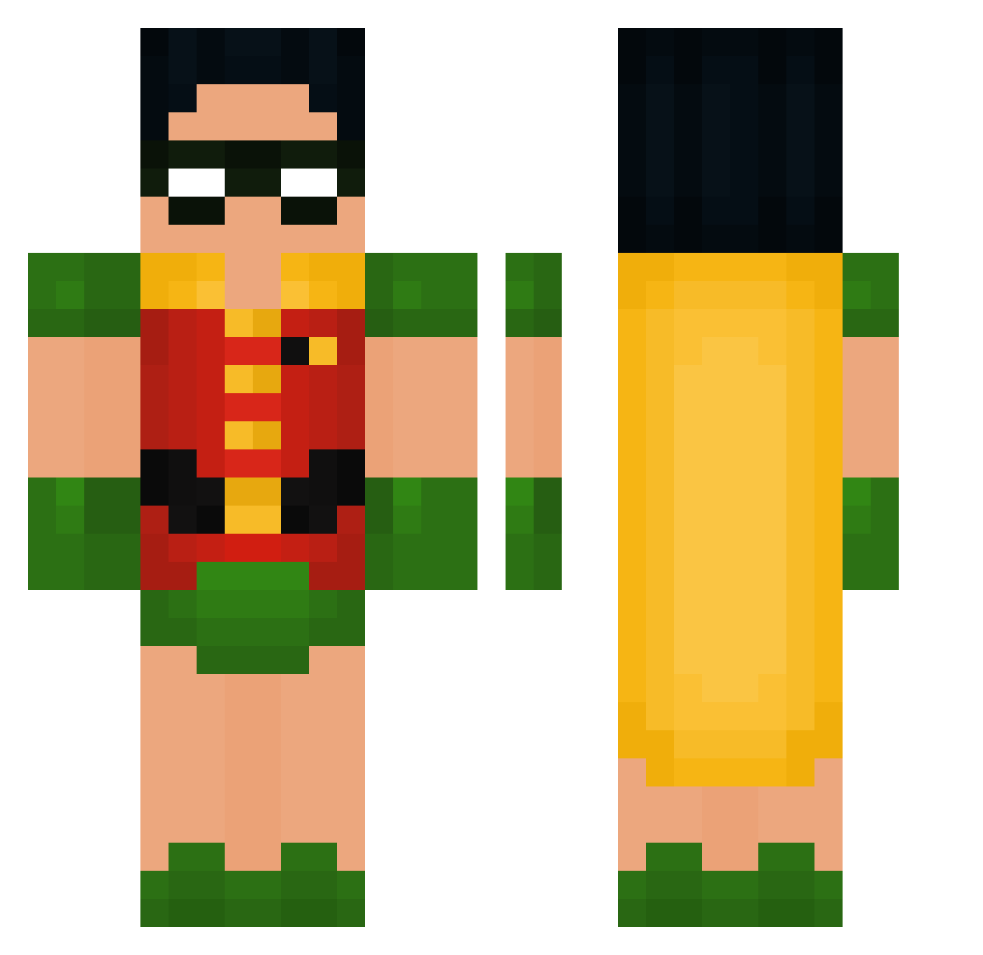 Taineee Minecraft skin, front and back view