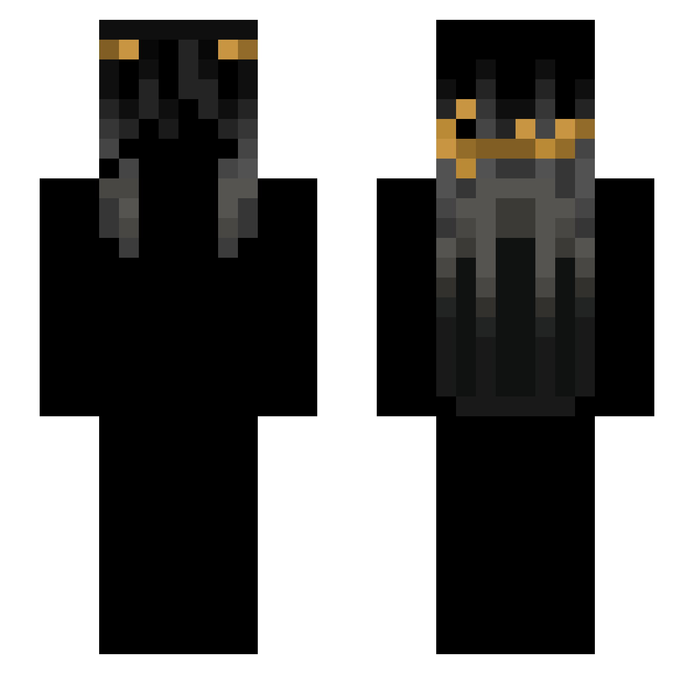 Mothnoctis Minecraft skin, front and back view