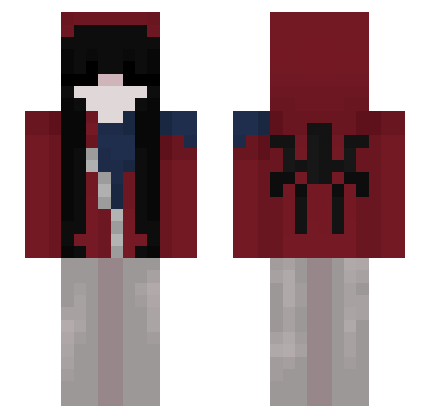 fwrauded Minecraft skin, front and back view