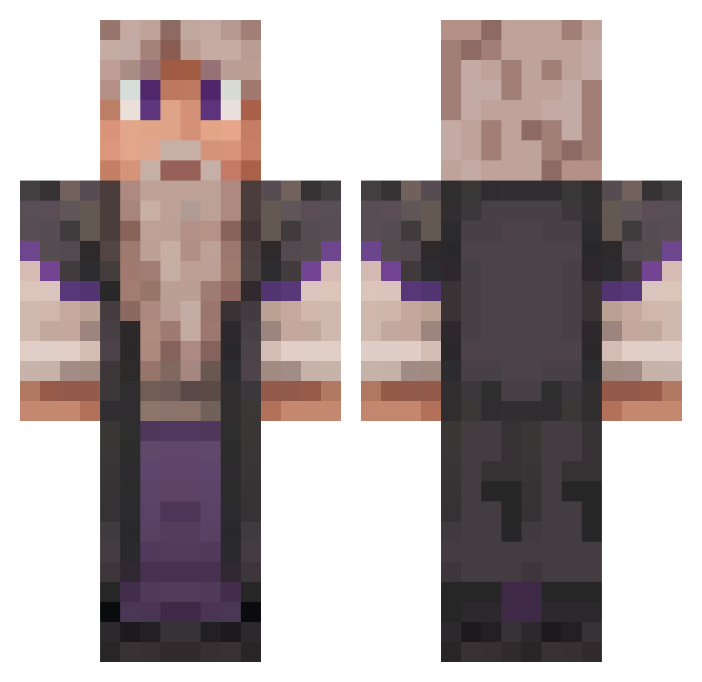 sloyxD Minecraft skin, front and back view