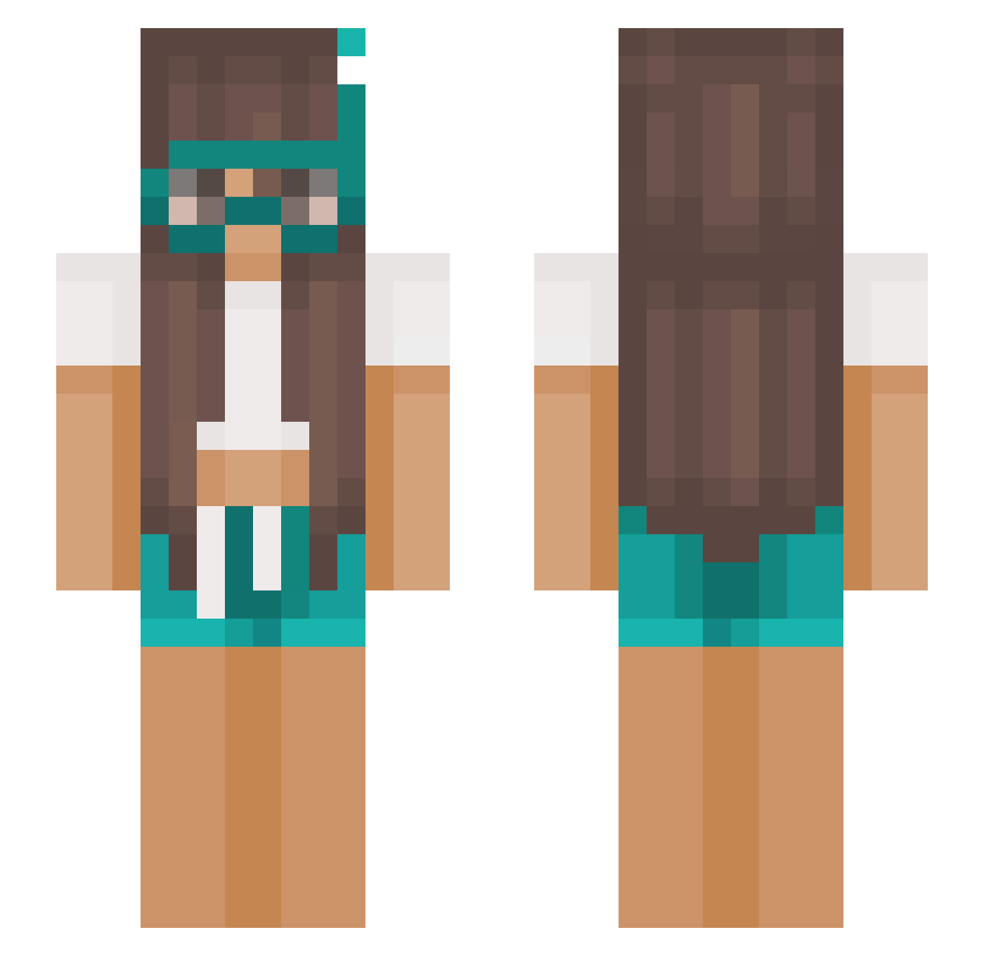 sliceuvtoast Minecraft skin, front and back view