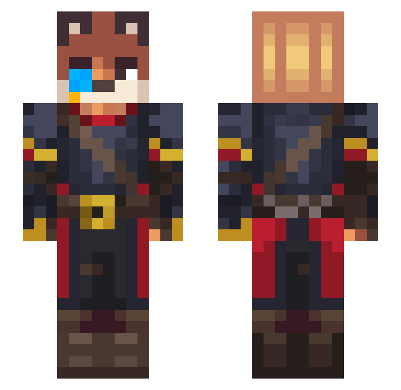 UniMas_ Minecraft skin, front and back view