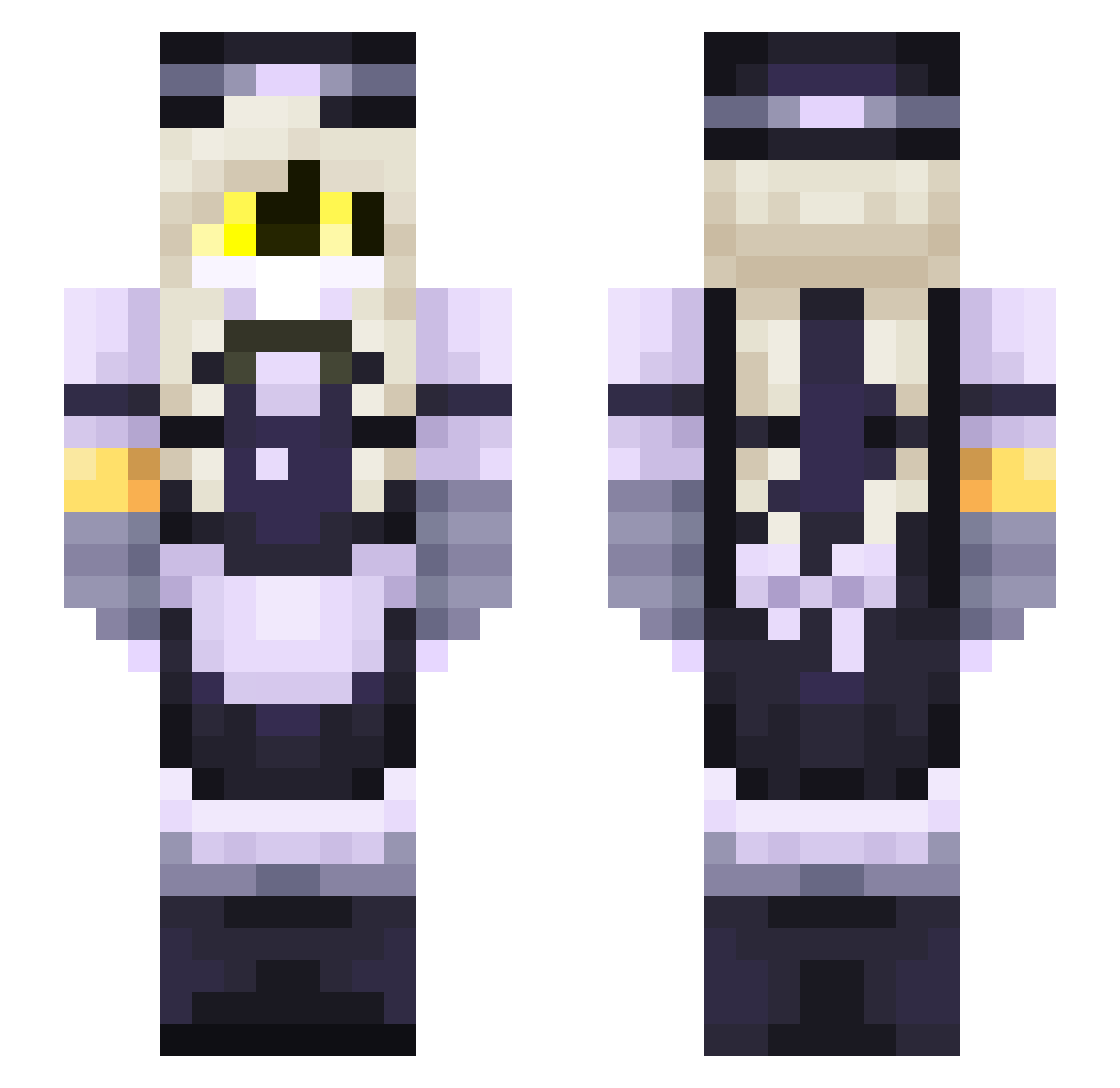 Moxztwl Minecraft skin, front and back view