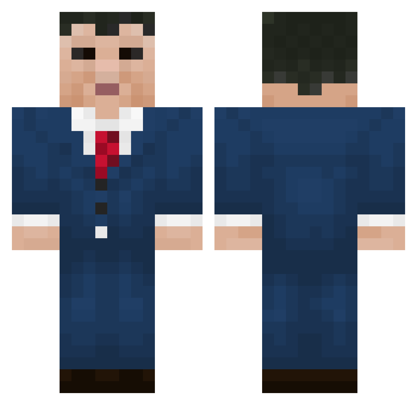 Navbur Minecraft skin, front and back view