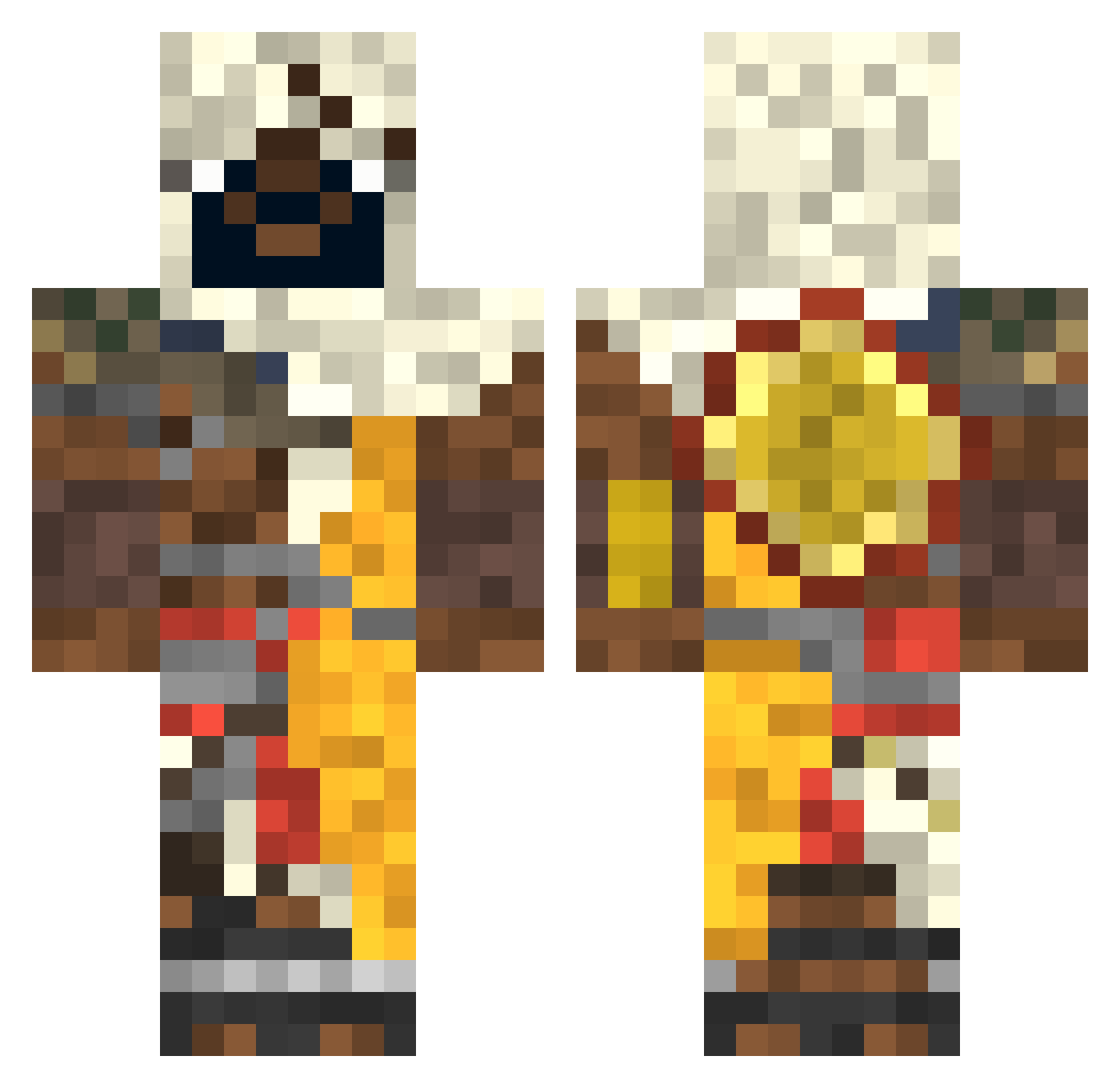 d3n4s Minecraft skin, front and back view