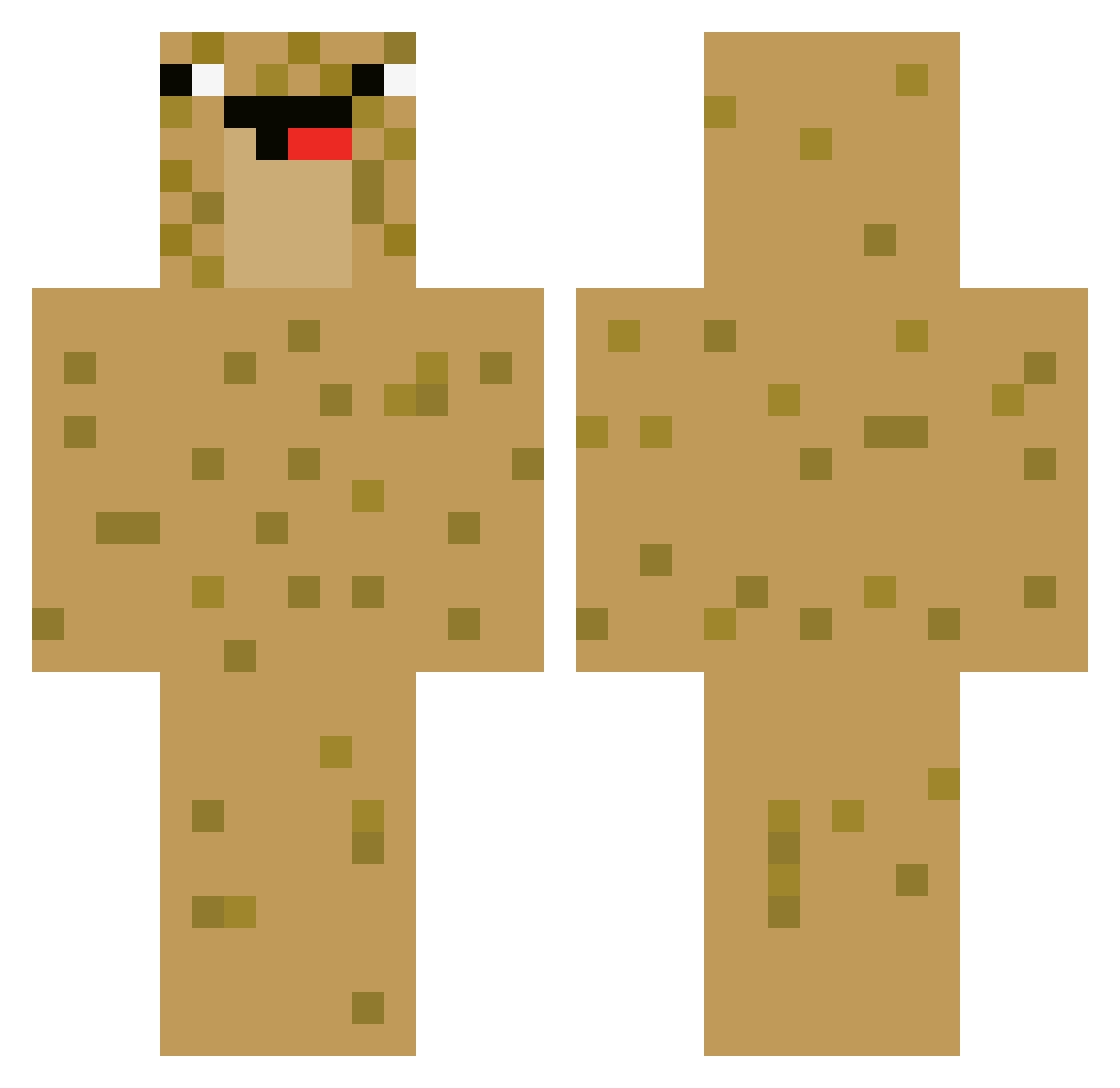 AmishHay Minecraft skin, front and back view