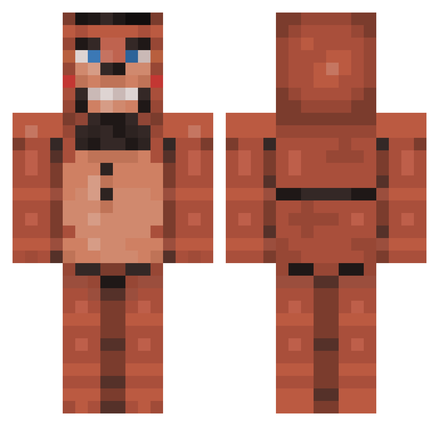 Paxsilva Minecraft skin, front and back view