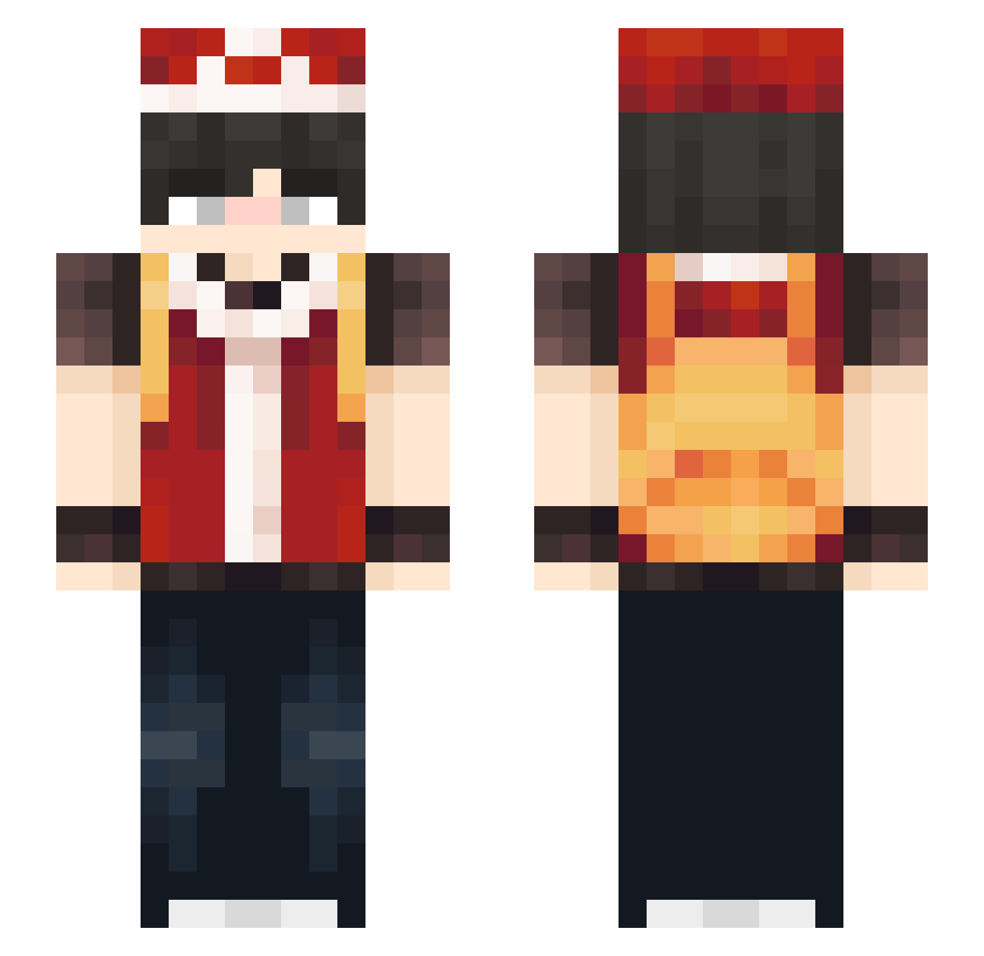 hatsunecristo Minecraft skin, front and back view