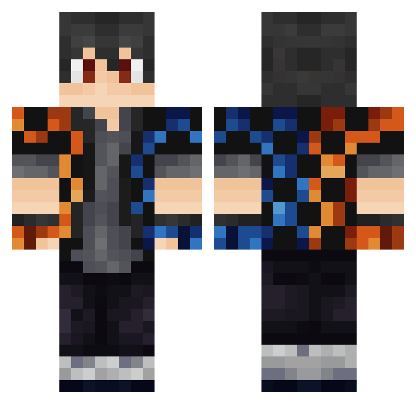 FadeWon Minecraft skin, front and back view
