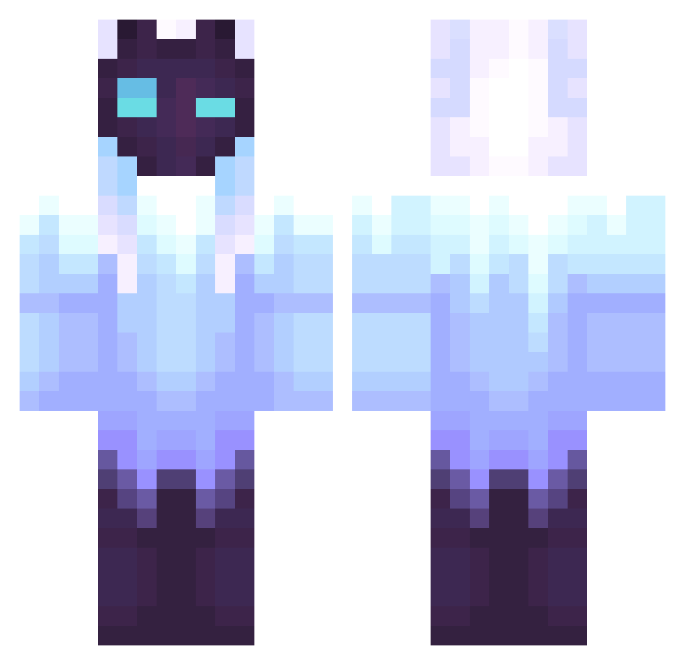 xXcrackjunkieXx Minecraft skin, front and back view