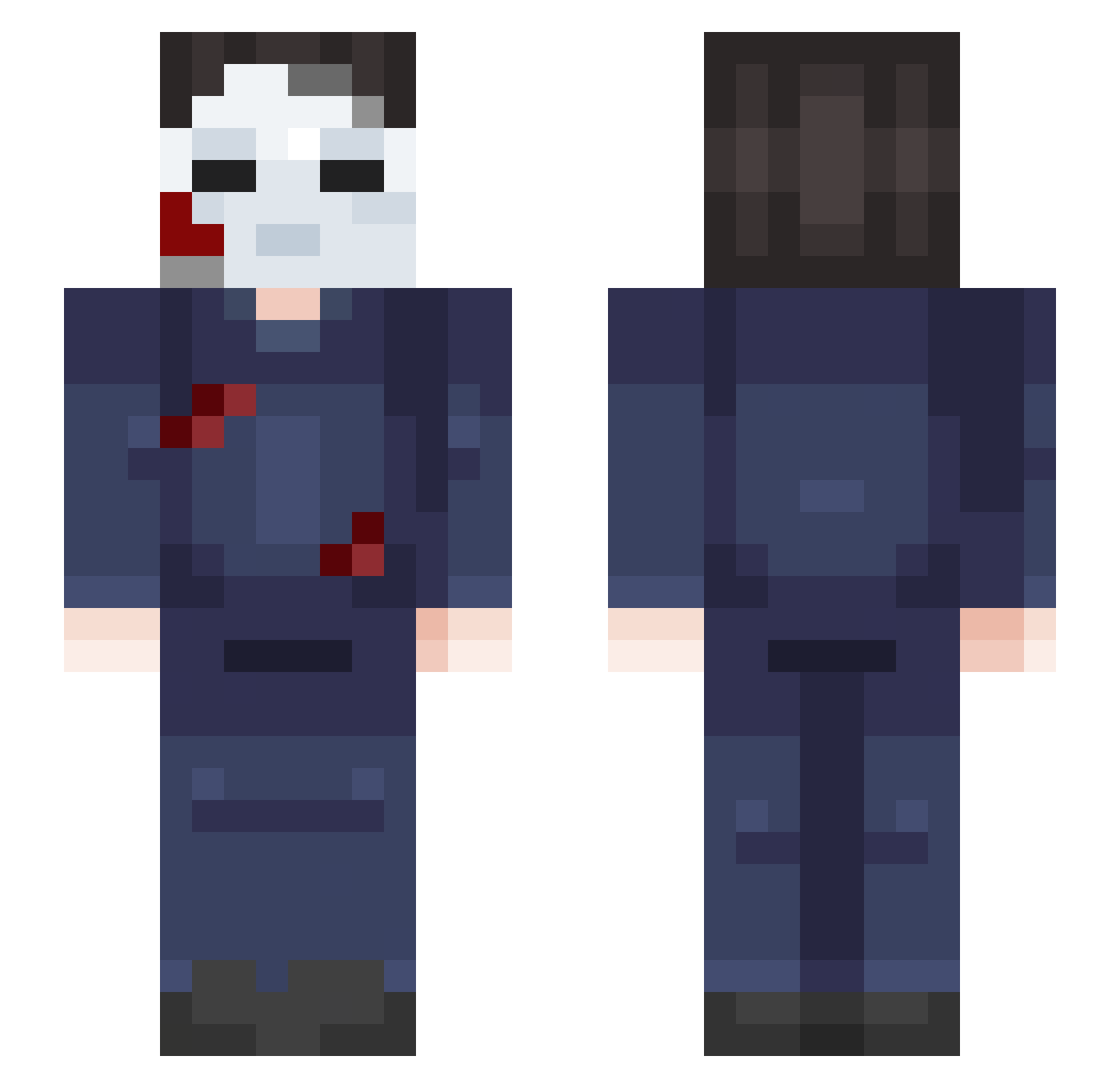 Nicand120 Minecraft skin, front and back view