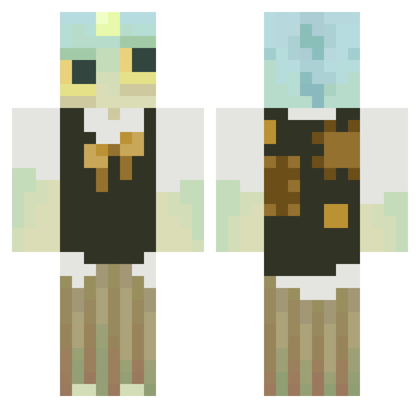 spxmqy Minecraft skin, front and back view
