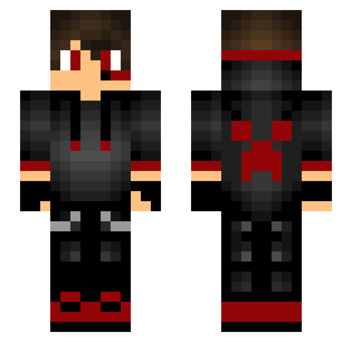Kaviles Minecraft skin, front and back view