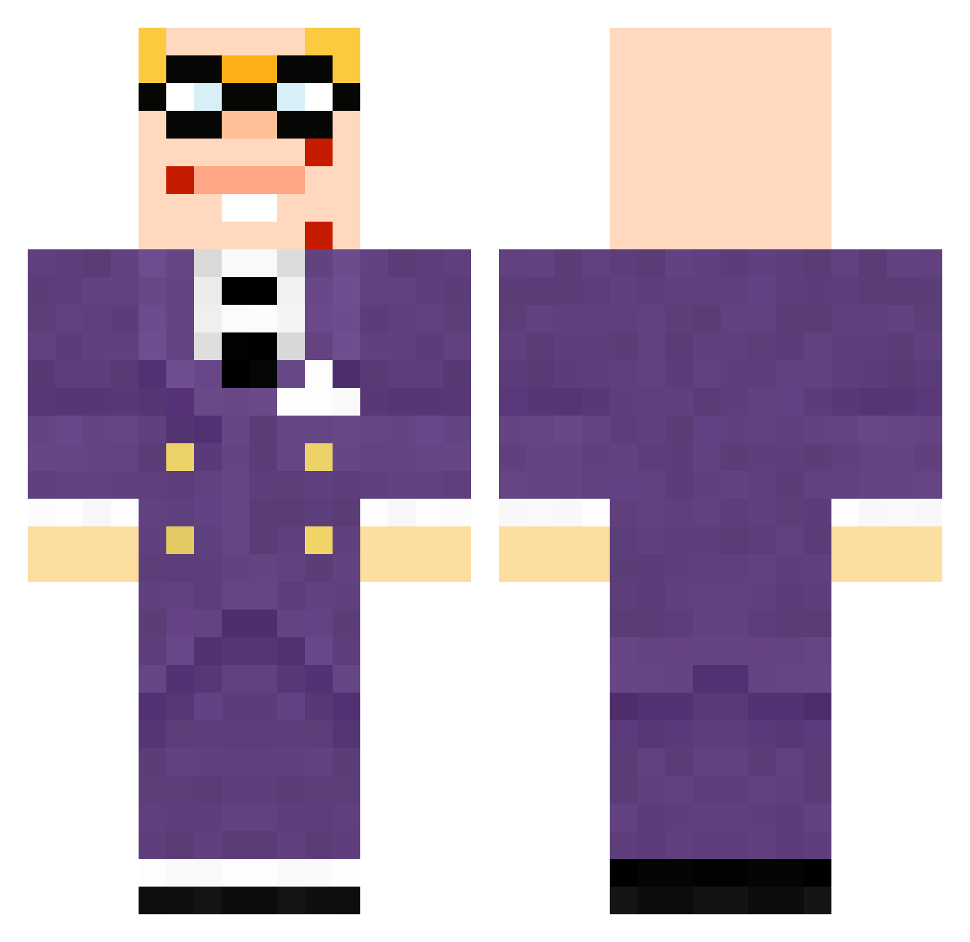 P0ofesure Minecraft skin, front and back view