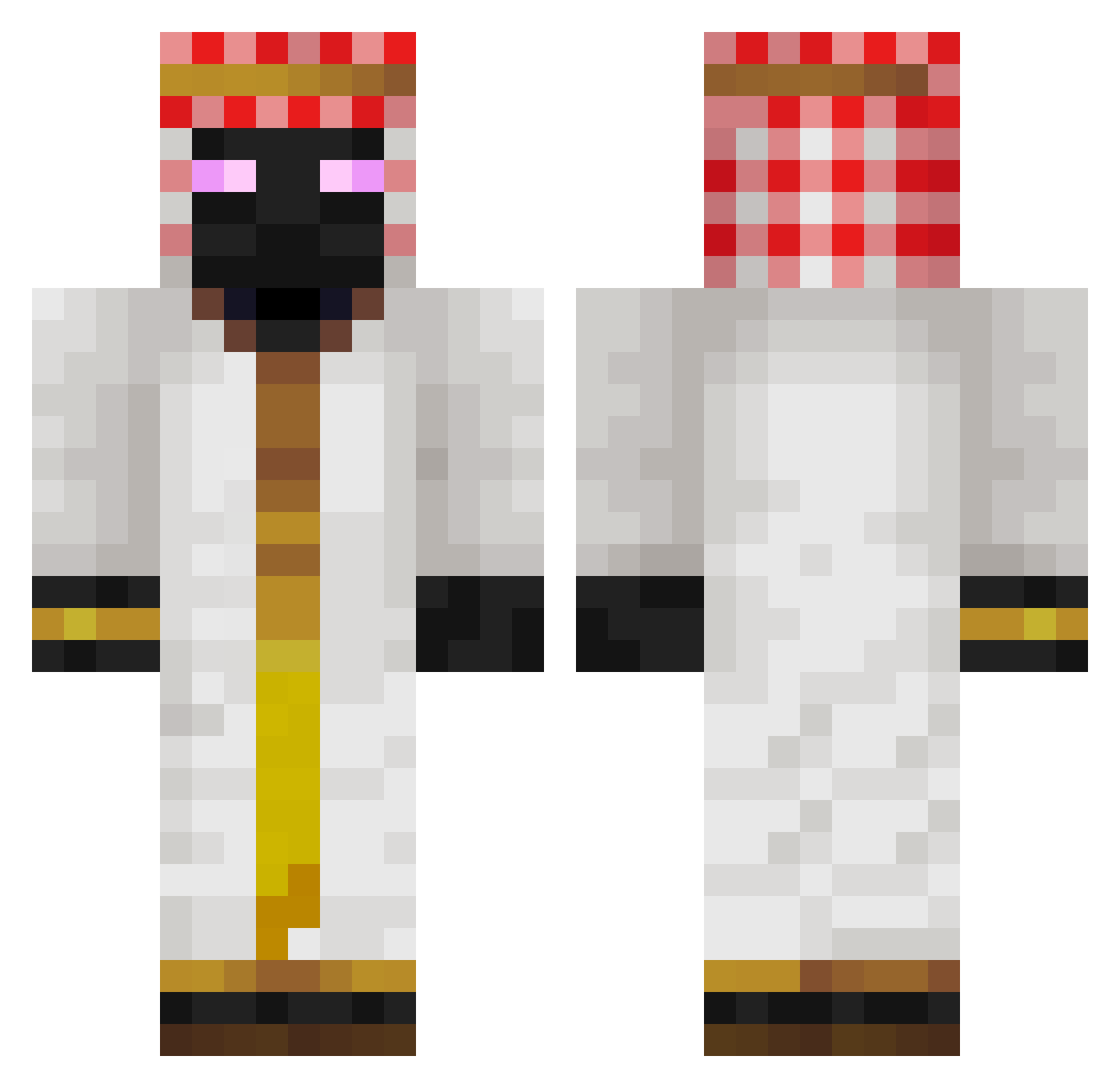 Axolothgamer Minecraft skin, front and back view