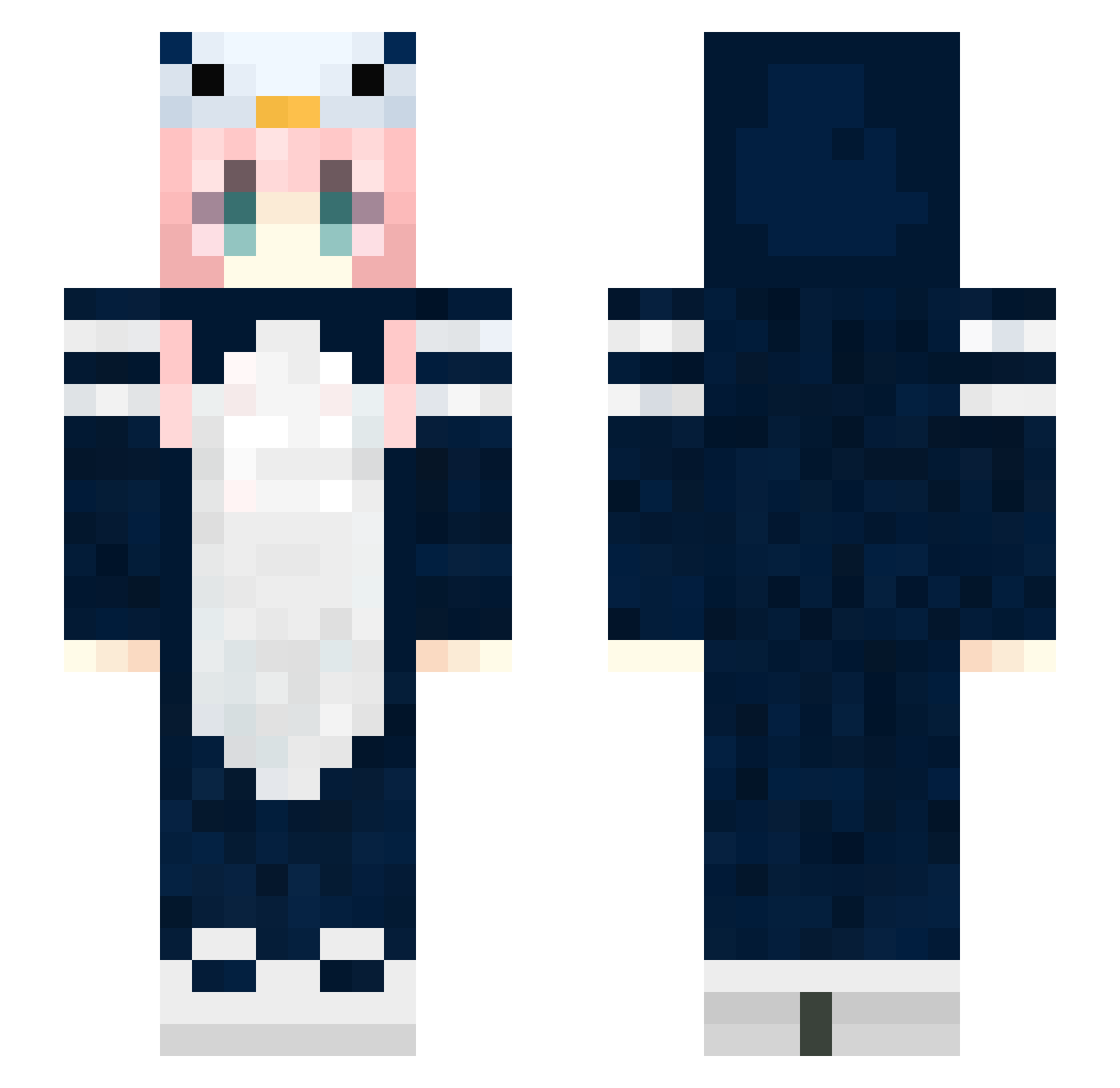 MangetsuPapita Minecraft skin, front and back view