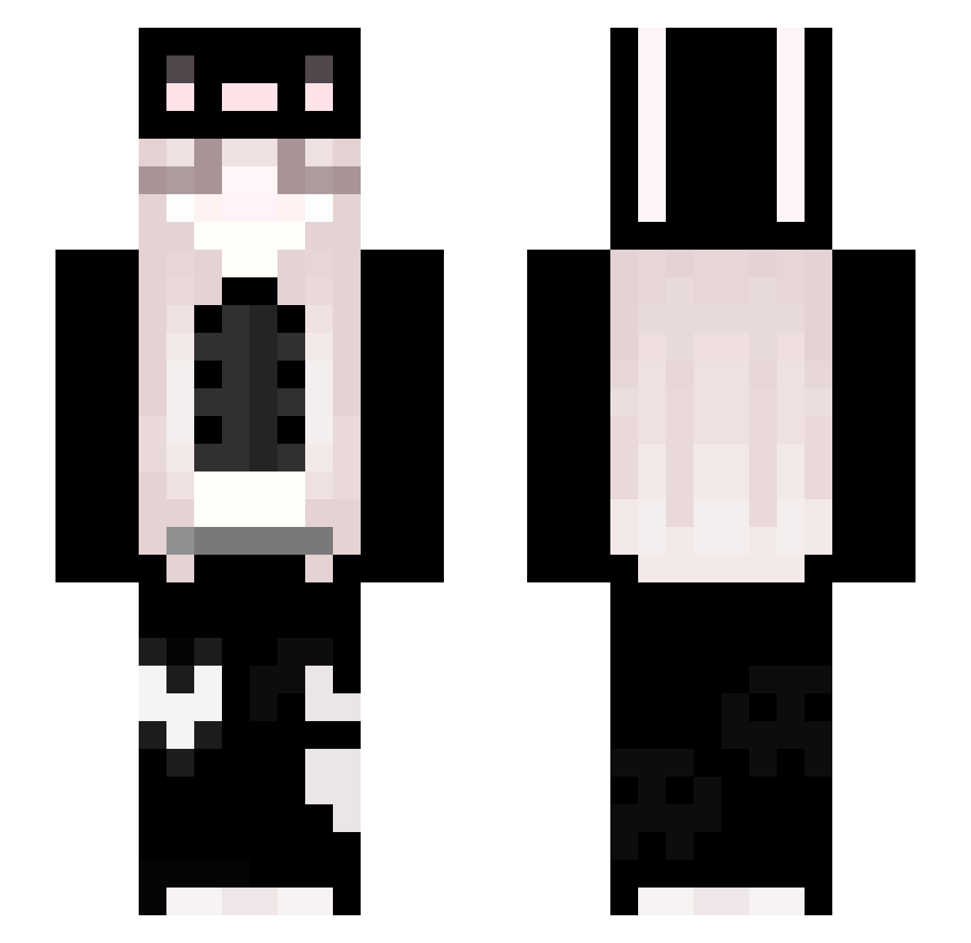 iSweity Minecraft skin, front and back view