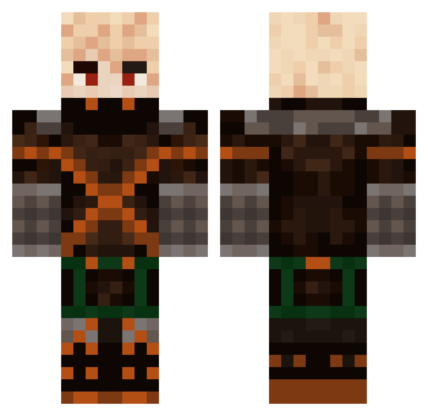 MuichiroMo Minecraft skin, front and back view