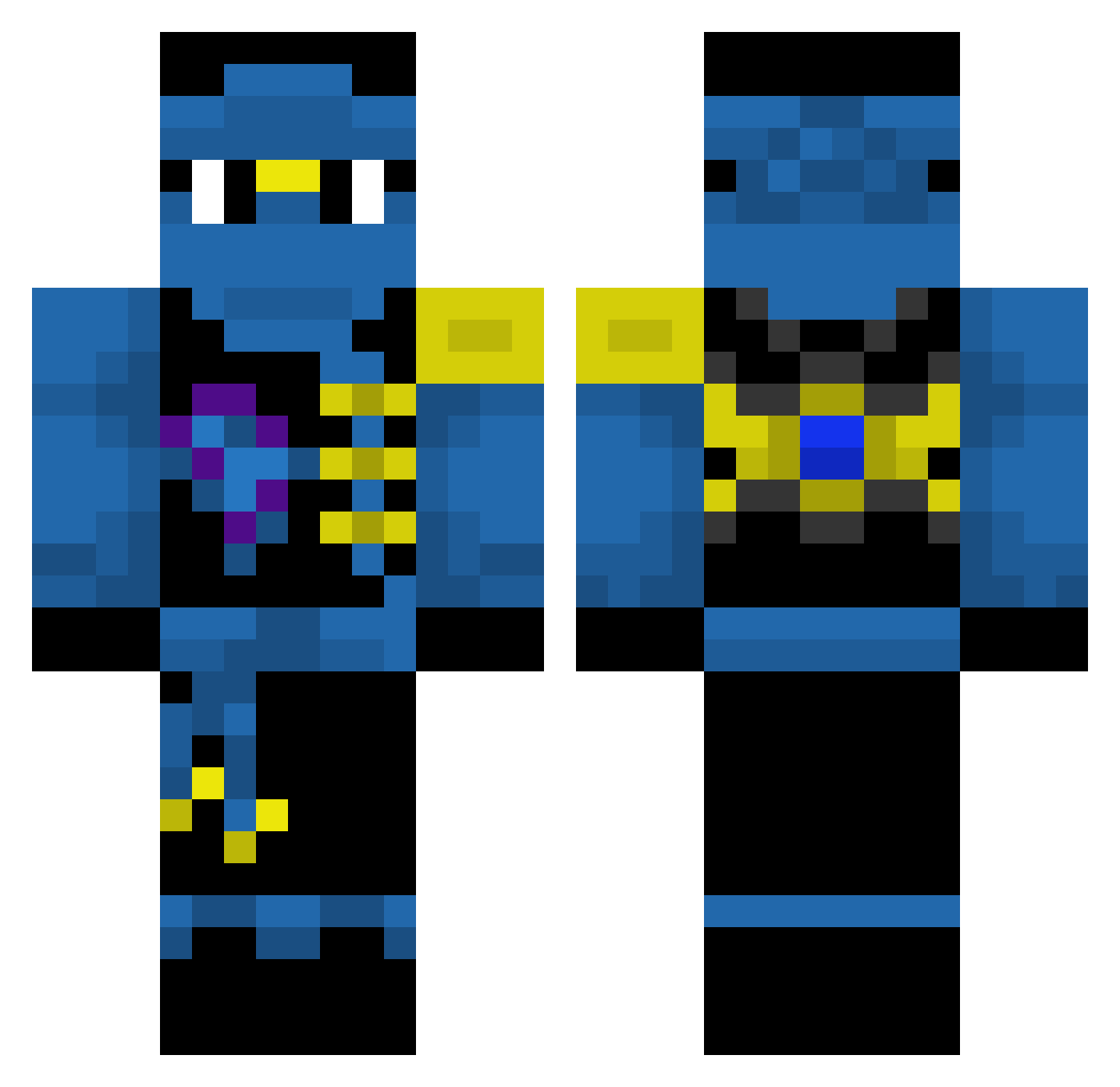 JUST_A_RAISIN Minecraft skin, front and back view