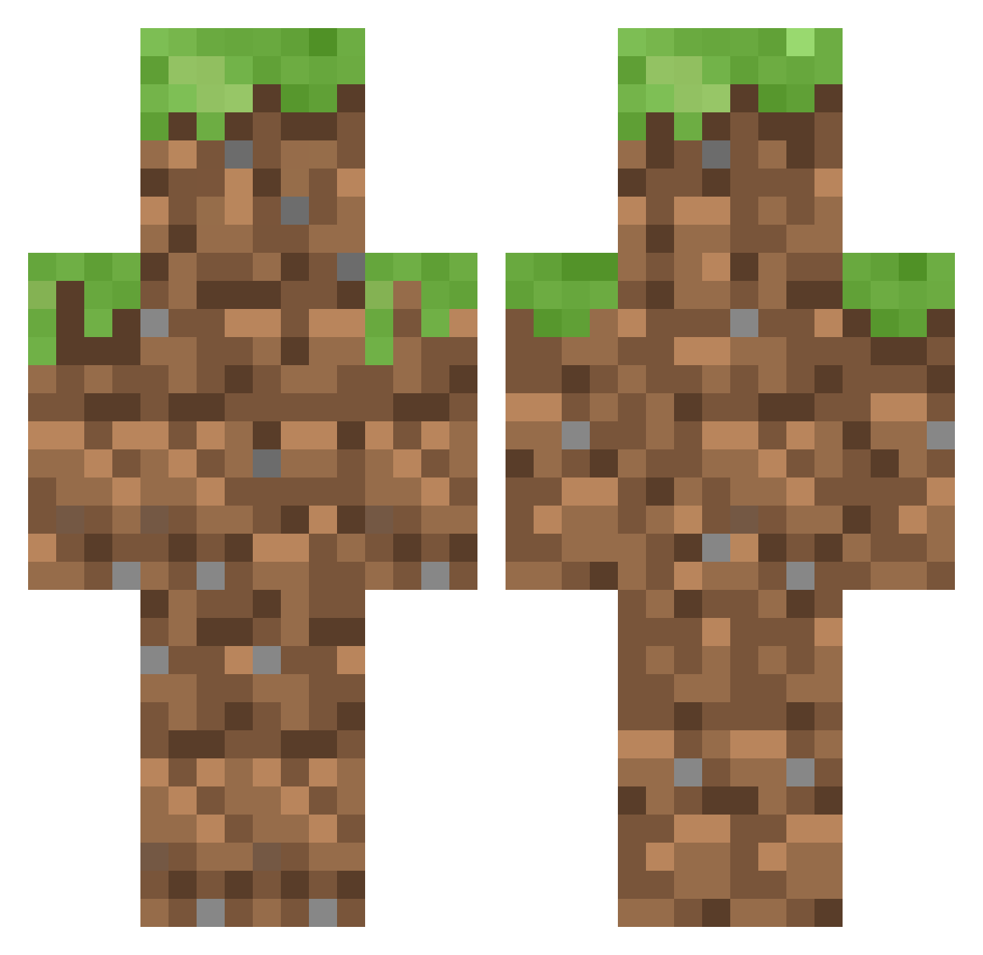 Pomme_Deter Minecraft skin, front and back view