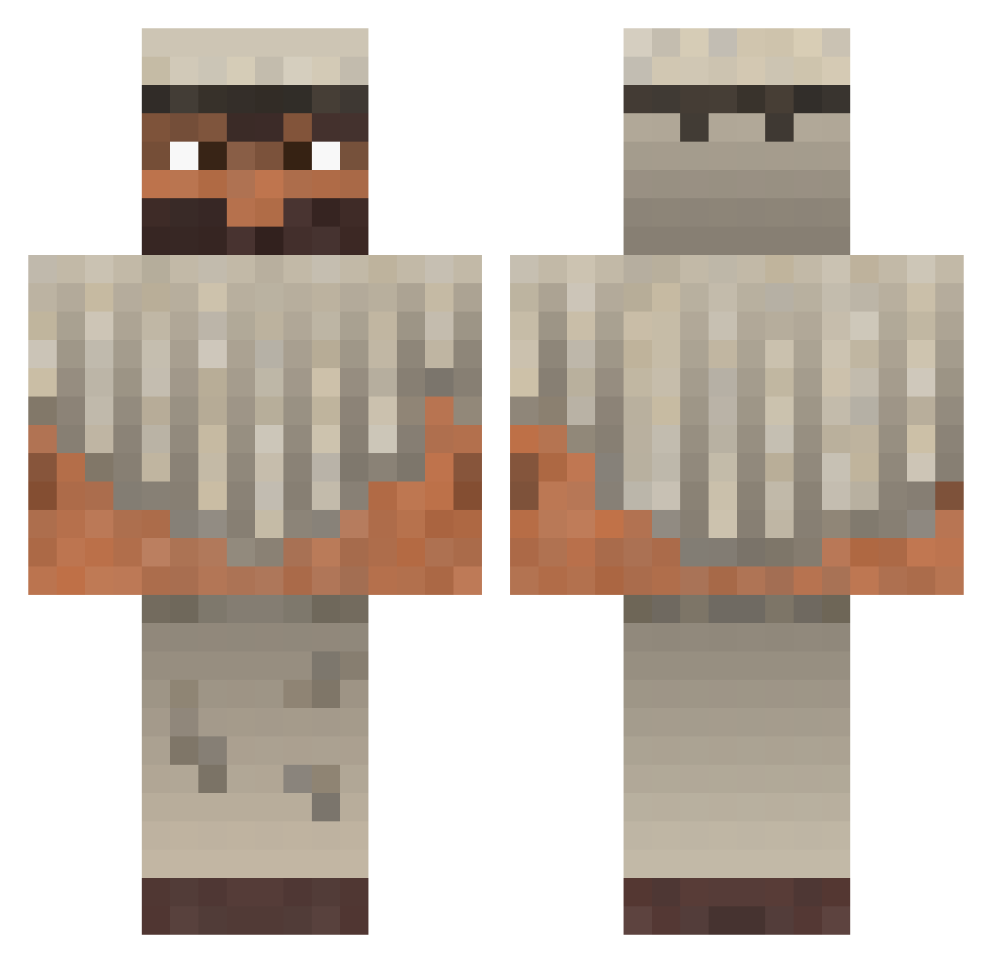 Jo_J0 Minecraft skin, front and back view