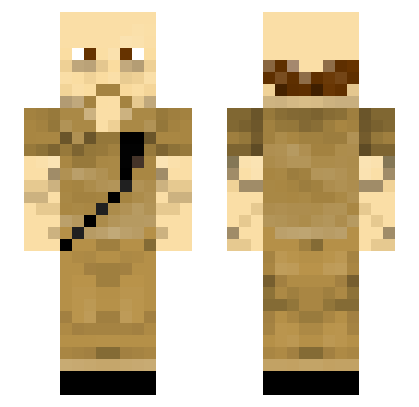 Mxer186 Minecraft skin, front and back view