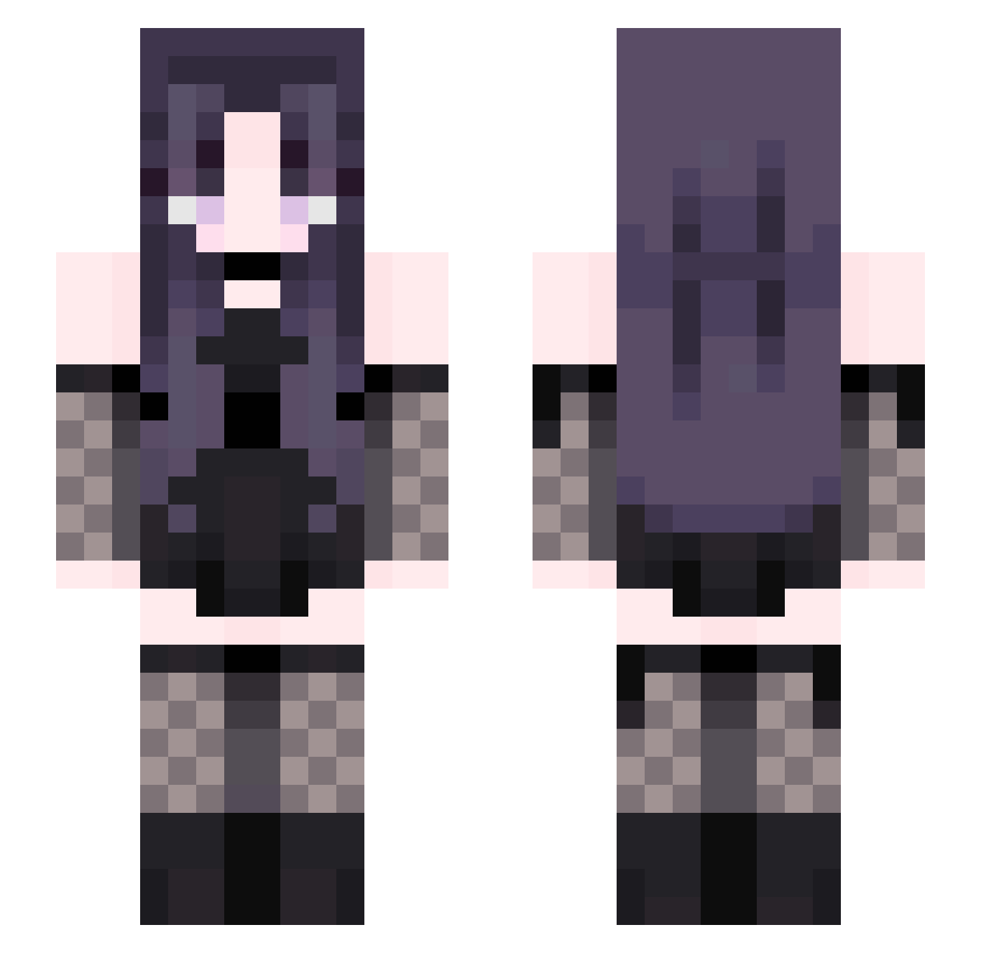 bored__Fox Minecraft skin, front and back view