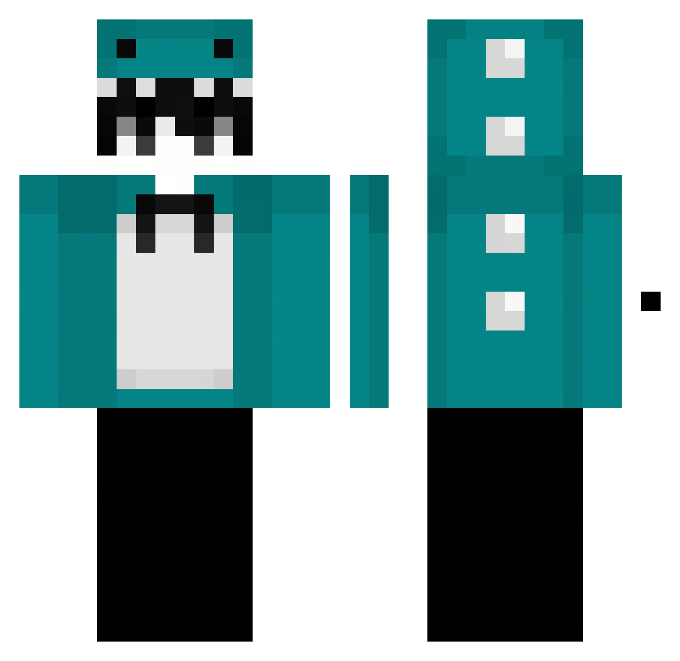 The_pudin Minecraft skin, front and back view