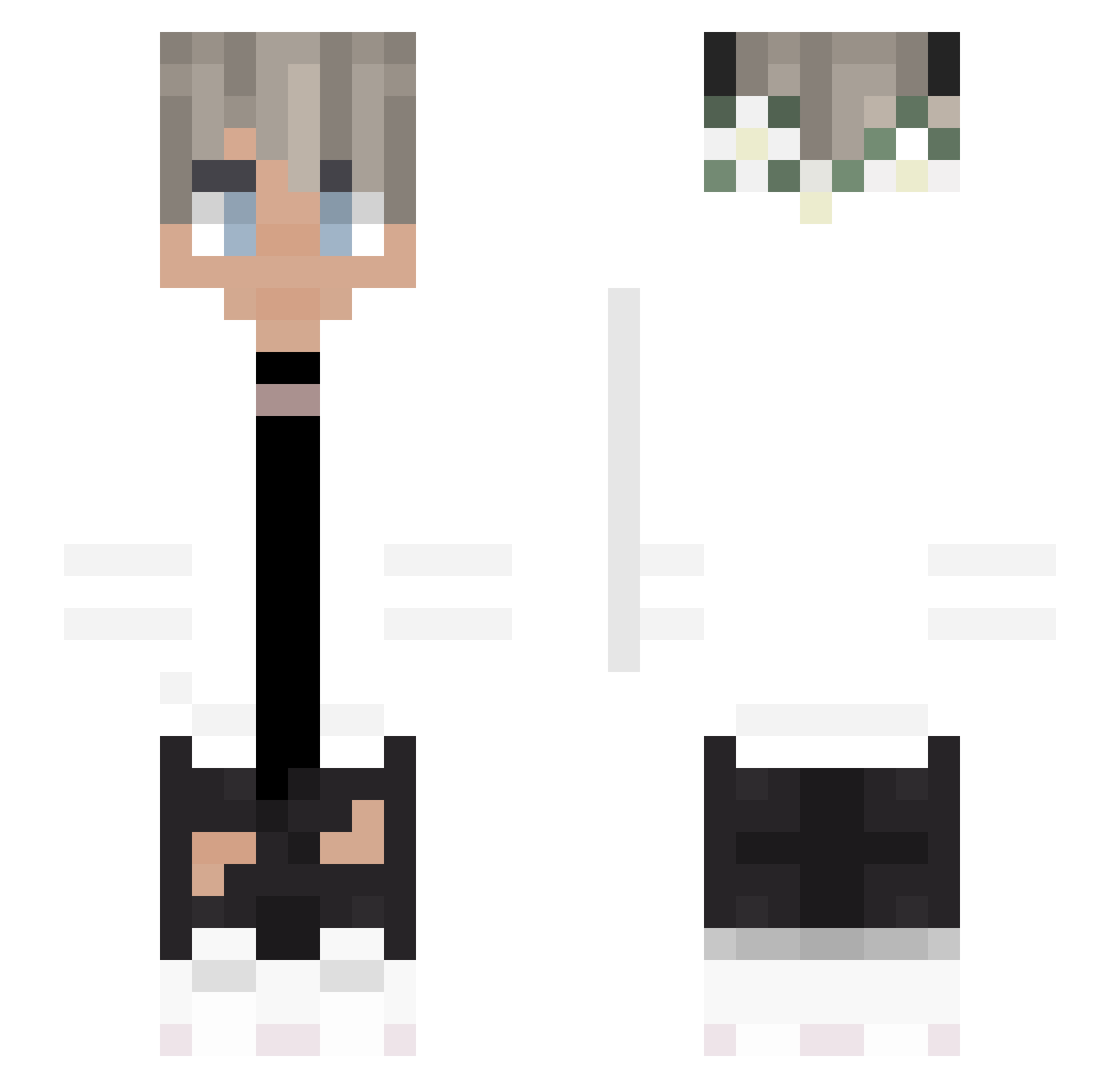 Wrangler Minecraft skin, front and back view