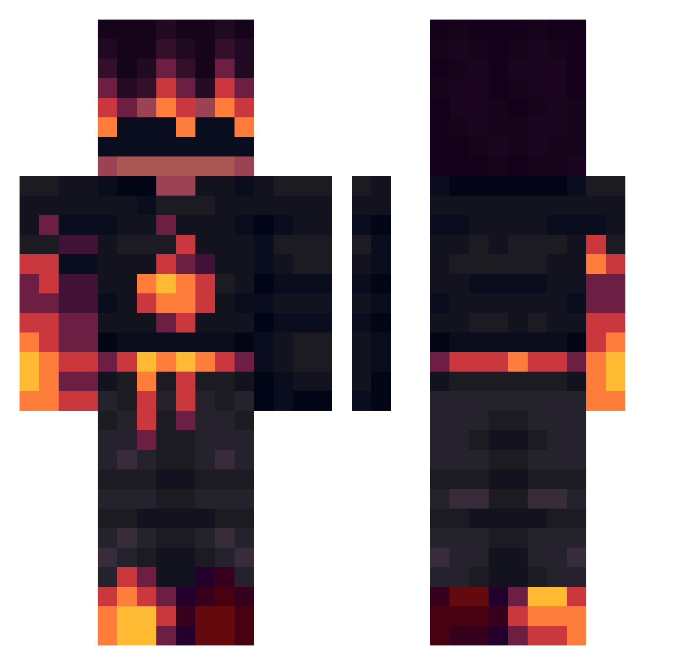 mooksa Minecraft skin, front and back view