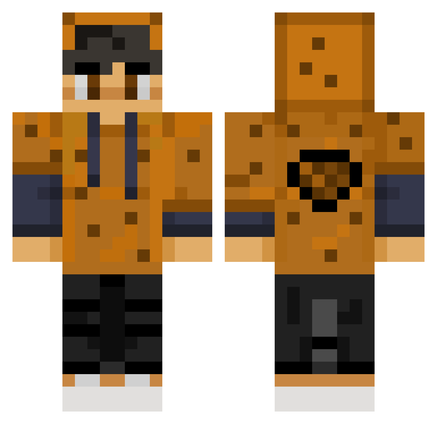 JepieZ Minecraft skin, front and back view