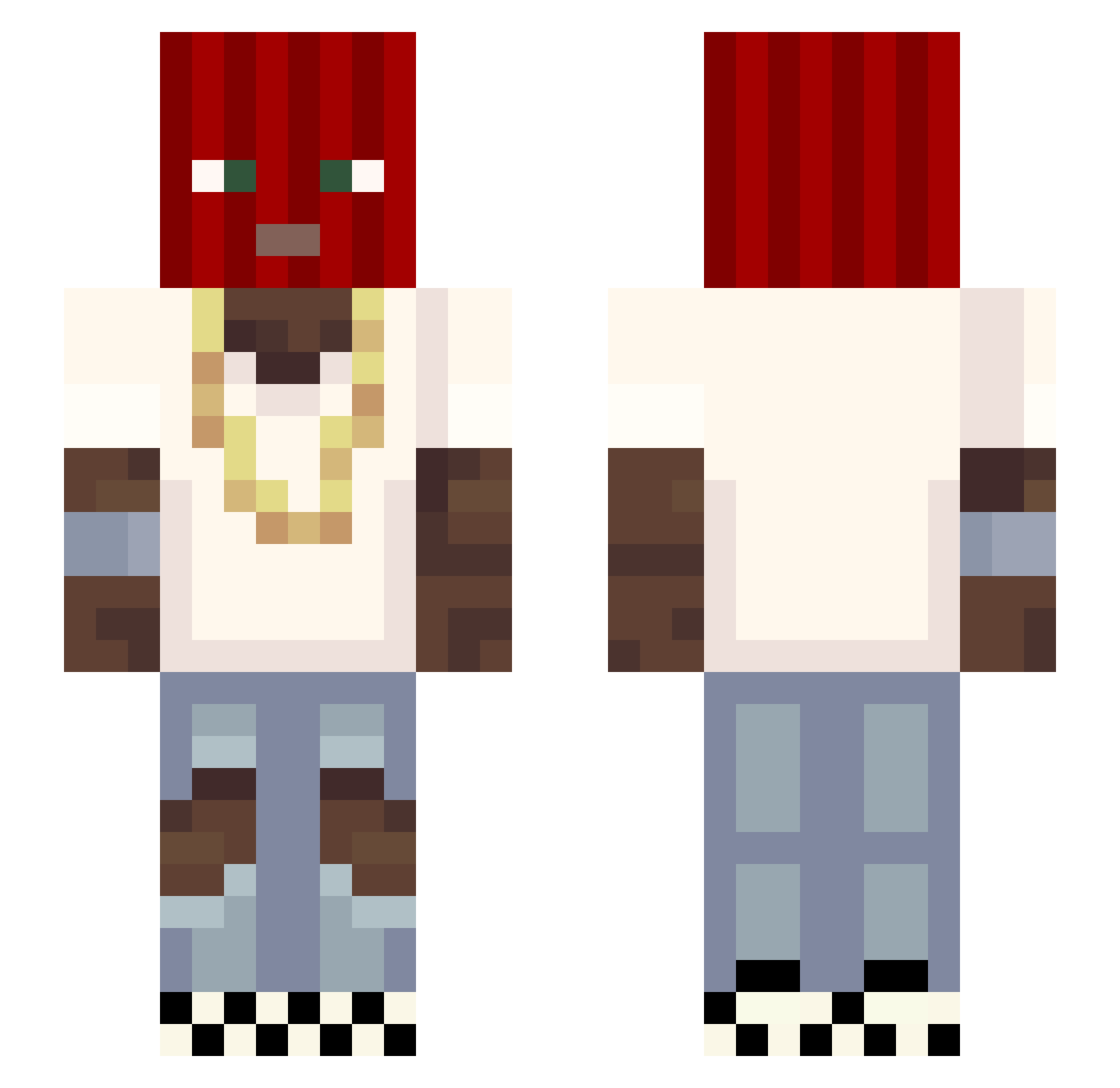 GayPatrol Minecraft skin, front and back view