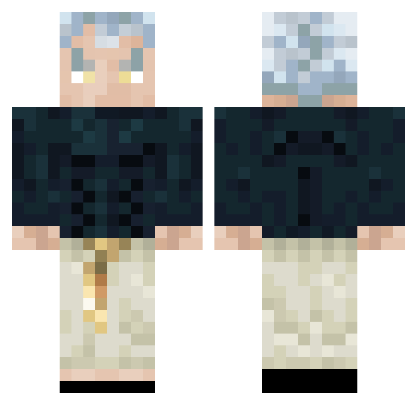 jokerbrain Minecraft skin, front and back view