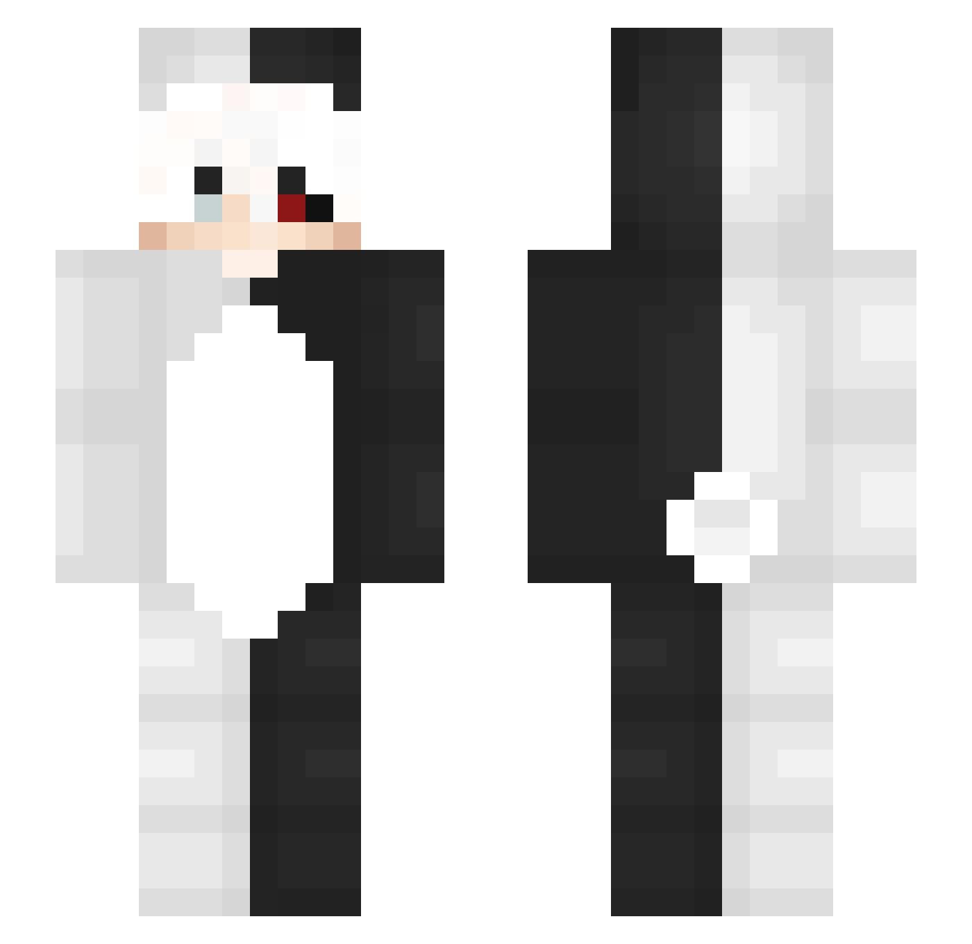 kqas Minecraft skin, front and back view