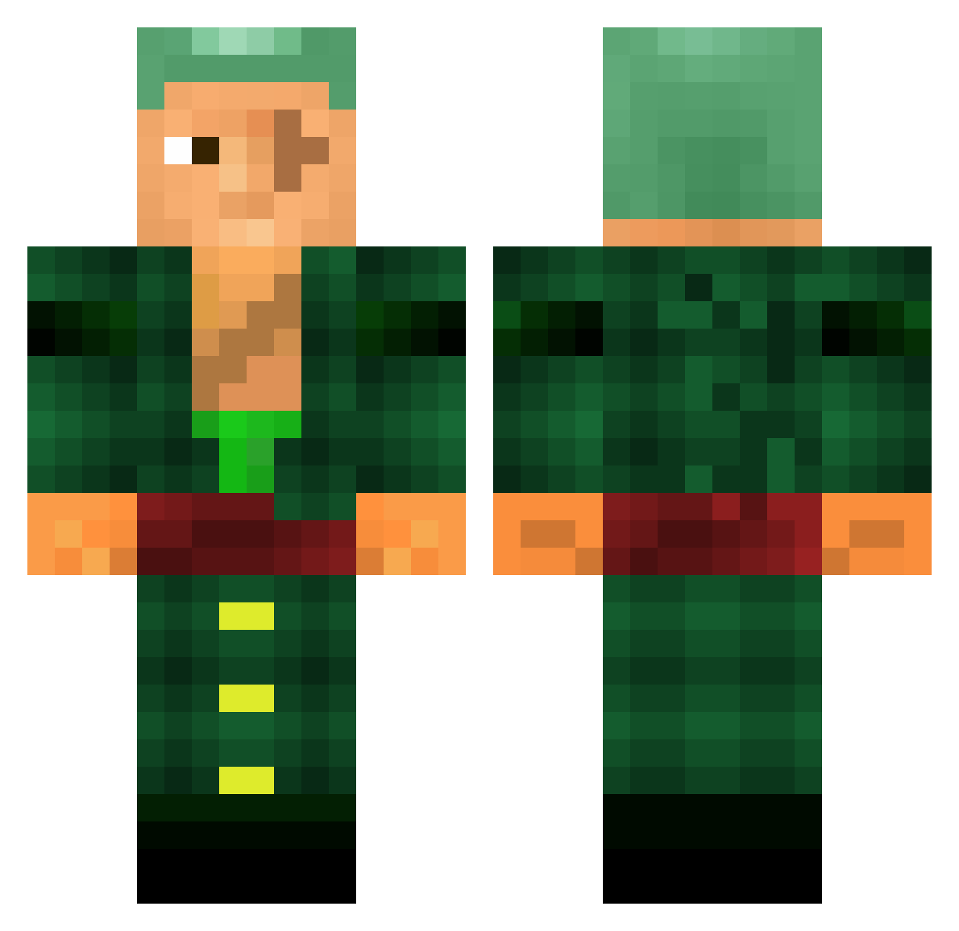 B6s3m Minecraft skin, front and back view