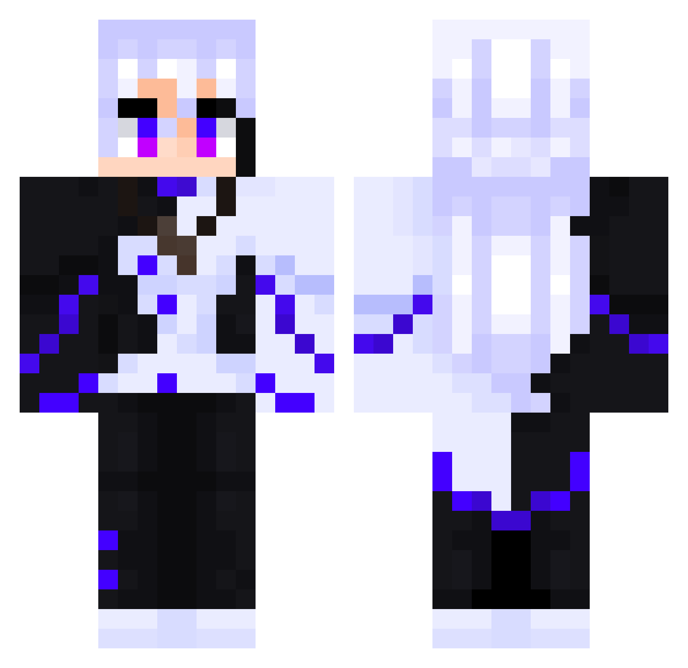 Olivia_Snow Minecraft skin, front and back view