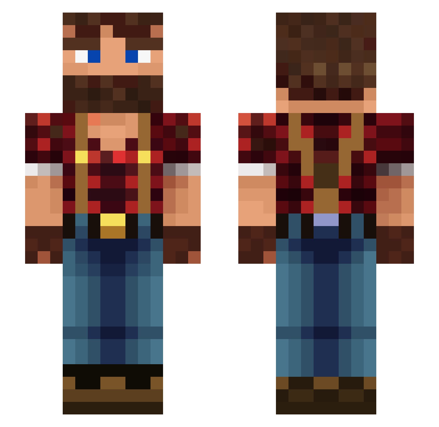 Wergolf Minecraft skin, front and back view