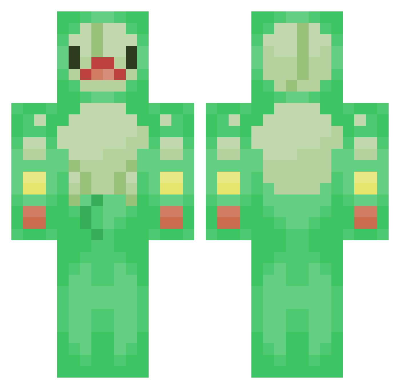 Skyvvvvalker Minecraft skin, front and back view